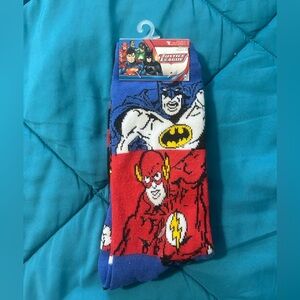 Men's Superhero Socks - Blue and Red Sizes 6-12